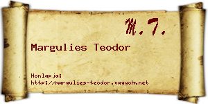 Margulies Teodor névjegykártya